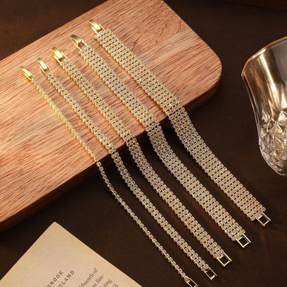 Cross-border Explosive Simple Fashion Rai Diamond Bracelet High-end Korean Style Light Luxury Full Diamond Bracelet European and American Style Personalized Bracelet