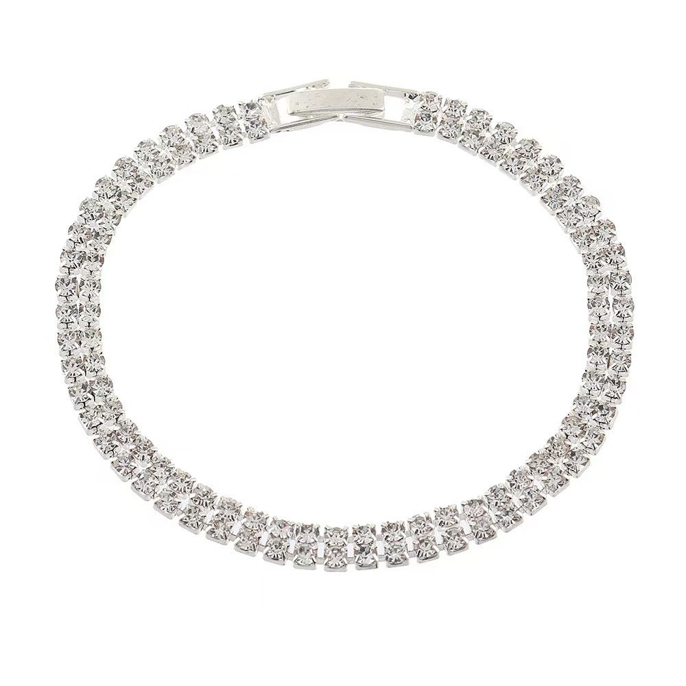 Cross-border Explosive Simple Fashion Rai Diamond Bracelet High-end Korean Style Light Luxury Full Diamond Bracelet European and American Style Personalized Bracelet