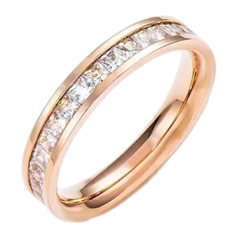 All over the Sky star ring wholesale Women's titanium steel ring full diamond ring couple pair ring zircon ring cold wind light luxury ring
