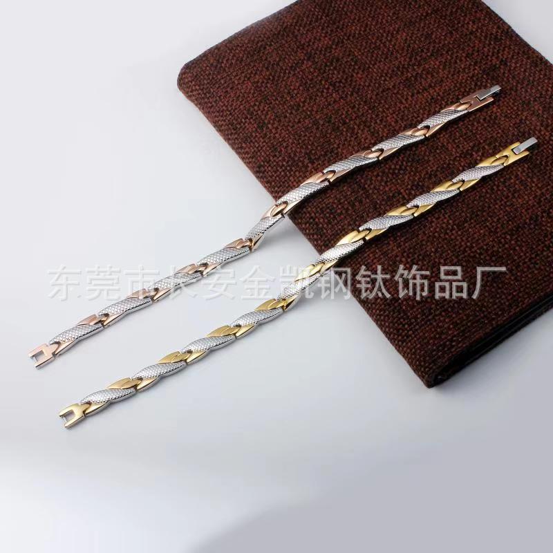 European and American Cross-Border Fashionable Light Luxury Dragon Pattern Four-In-One Magnet Negative Ion Titanium Steel Bracelet Bracelet Wholesale in Stock
