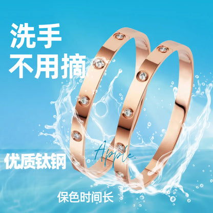 European and American Cross-Border Stainless Steel Bracelet, Titanium Steel Nail Bracelet for Women, Non-Fading, Simple, Versatile, Fashionable and Elegant Bracelet