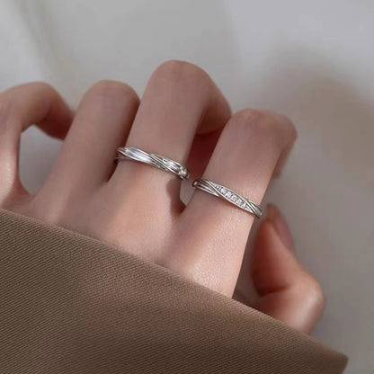 925 silver plated Mobius couple ring fashion personality niche design plain ring for men and women