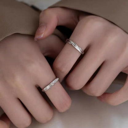 925 silver plated Mobius couple ring fashion personality niche design plain ring for men and women