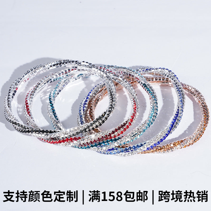 Women's Braided Crystal Bracelet Stretch High-end Bracelet Girlfriend Bracelet Light Luxury Photo Shooting Exquisite Jewelry
