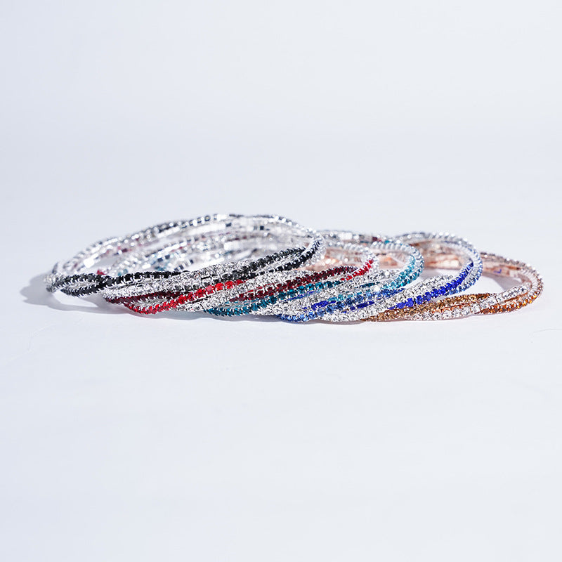 Women's Braided Crystal Bracelet Stretch High-end Bracelet Girlfriend Bracelet Light Luxury Photo Shooting Exquisite Jewelry