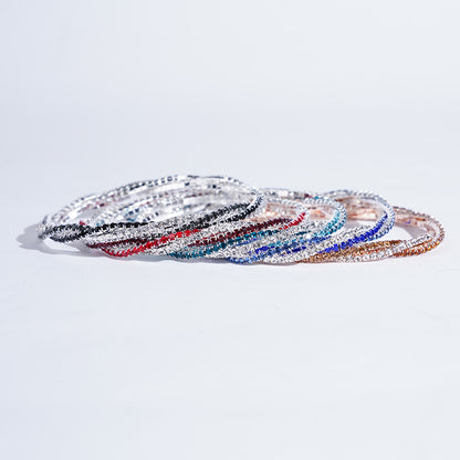 Women's Braided Crystal Bracelet Stretch High-end Bracelet Girlfriend Bracelet Light Luxury Photo Shooting Exquisite Jewelry