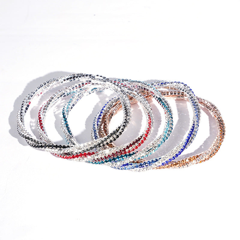 Women's Braided Crystal Bracelet Stretch High-end Bracelet Girlfriend Bracelet Light Luxury Photo Shooting Exquisite Jewelry
