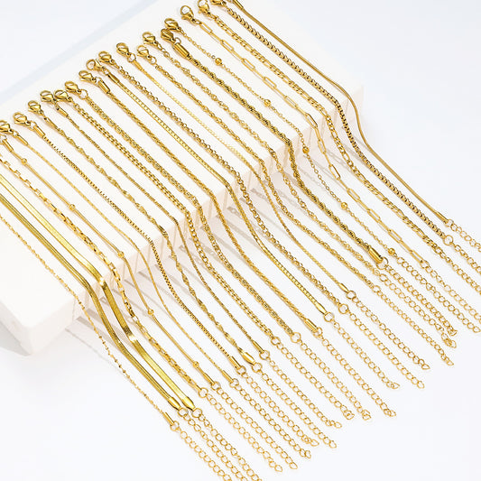 Stainless Steel Bracelet 18K Gold Vacuum Plating Furnace Versatile Simple Everyday Basic Bracelet Color-Preserving Jewelry