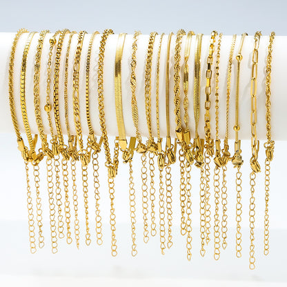 Stainless Steel Bracelet 18K Gold Vacuum Plating Furnace Versatile Simple Everyday Basic Bracelet Color-Preserving Jewelry