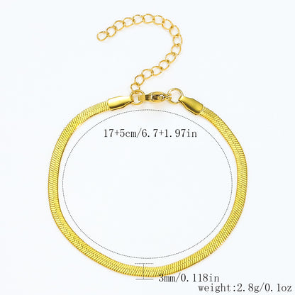 Stainless Steel Bracelet 18K Gold Vacuum Plating Furnace Versatile Simple Everyday Basic Bracelet Color-Preserving Jewelry