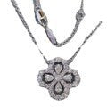 V Gold High Version Hw Harey Four-Leaf Clover Necklace Women's Accessible Luxury Silver Loop Flower Full Diamond Sapphire Clavicle Chain