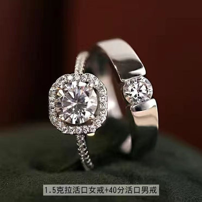 Simulated Fake Diamond Ring, a Couple's Wedding Ring, Live Adjustable Ring, Wedding Photo Props, Wedding Ceremony