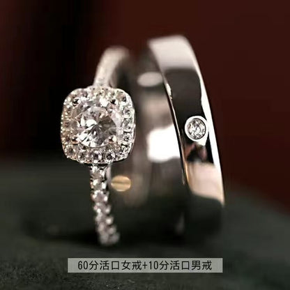 Simulated Fake Diamond Ring, a Couple's Wedding Ring, Live Adjustable Ring, Wedding Photo Props, Wedding Ceremony