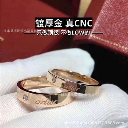 High-Quality Card Ring Love Single Diamond Signature Ring with Diamonds That Will Not Fade, Couple Rings, Men's and Women's Rings Factory Wholesale