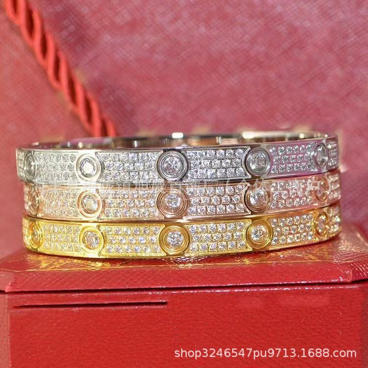 Hot card plus star bracelet screwdriver buckle bracelet 18K gold five generations full diamond bracelet cross-border e-commerce.