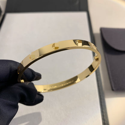 High Version V Gold Classic LOVE Five Generation Couple Bracelet Wide Version Four Diamond Ten Diamond Thick 18K Rose Gold Plating Light Luxury