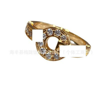 Baojia Copper Coin Ring Couple's Sometimes Running Diamond-Embedded Full Diamond Ring Seiko Diamond-Embedded Index Finger Ring Jewelry Female