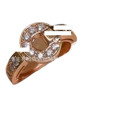 Baojia Copper Coin Ring Couple's Sometimes Running Diamond-Embedded Full Diamond Ring Seiko Diamond-Embedded Index Finger Ring Jewelry Female