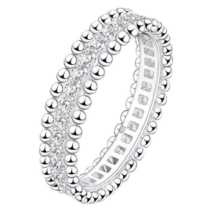 High-End Version of Diamond Ring for Women, Thick 18K Gold-Plated Bead Edge Full of Diamonds, Couple Ring Stackable Starry Sky Manufacturer Wholesale
