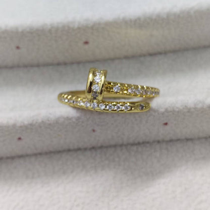 Kajia's New Ring, Fashionable and Beautiful Full Diamond Nail Ring for Men and Women, High Version Fashionable and Beautiful Couple Gift
