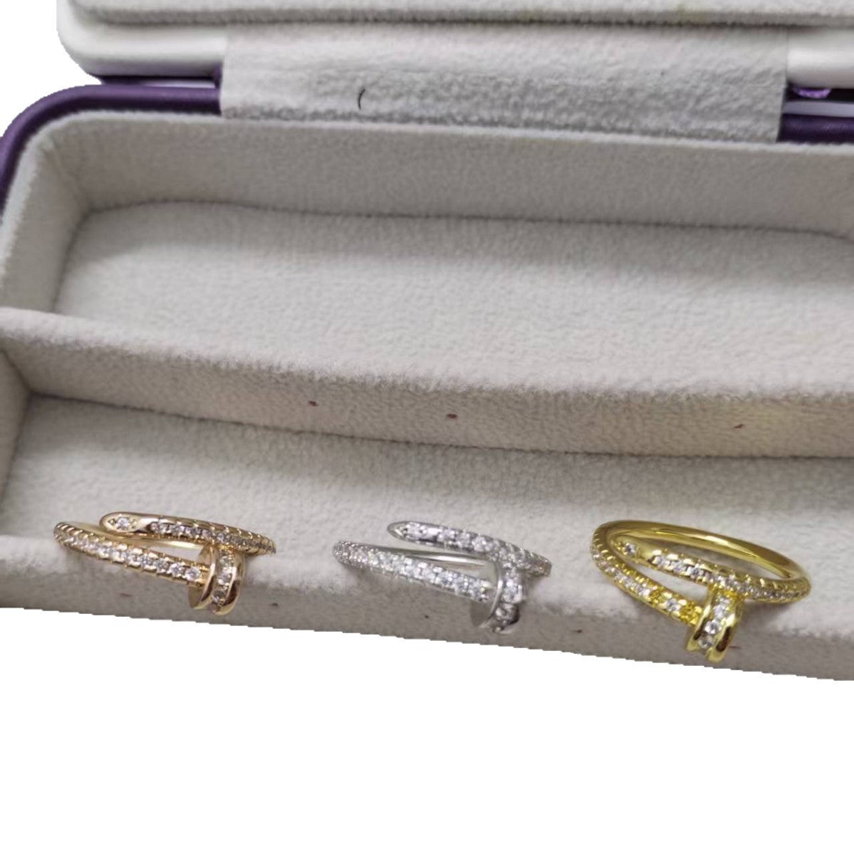 Kajia's New Ring, Fashionable and Beautiful Full Diamond Nail Ring for Men and Women, High Version Fashionable and Beautiful Couple Gift