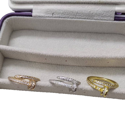 Kajia's New Ring, Fashionable and Beautiful Full Diamond Nail Ring for Men and Women, High Version Fashionable and Beautiful Couple Gift