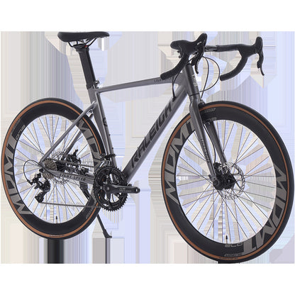 Lanling Road bike 700C wind breaking race 18-speed bending handle oil disc road bike aluminum alloy variable speed racing car