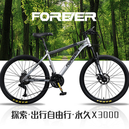 Permanent Aluminum Alloy Mountain Bike Youth Adult Student Bike Variable Speed Racing Shock Absorption Road Bike Commuting Men and Women