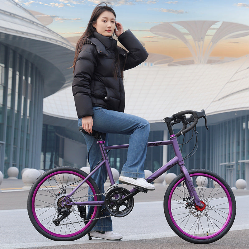 New 20-inch Road Bike Curved and Straight-handle Variable Speed Road Competition sports car Young Students Small Wheel Bicycle