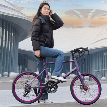 New 20-inch Road Bike Curved and Straight-handle Variable Speed Road Competition sports car Young Students Small Wheel Bicycle