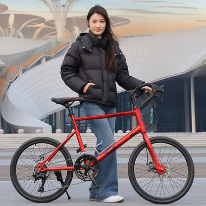 New 20-inch Road Bike Curved and Straight-handle Variable Speed Road Competition sports car Young Students Small Wheel Bicycle