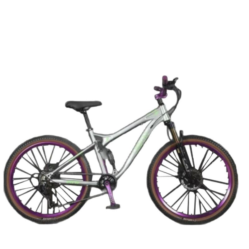 Shock-Absorbing Soft-Tail Mountain Bike Student Bicycle Variable Speed Oil Brake Road Bike Adult Off-Road Men's and Women's Youth Bicycle