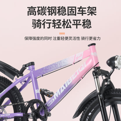 Children's Mountain Bike Primary and Secondary School Students Variable Speed Mountain Bike 8-14 Years Old Middle and Big Children Teenagers Outdoor Road Bike
