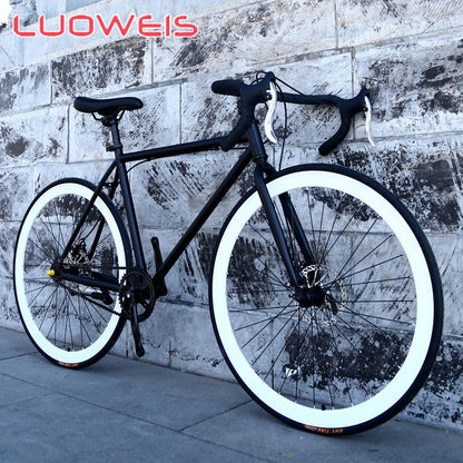 Dead flying bicycle men's road racing disc brake student women's bicycle adult sports car 24 inch 26 inch solid tire live flying