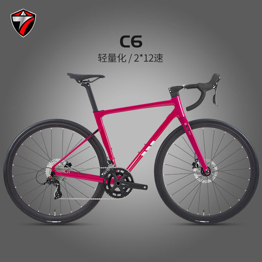 Zui Te C6 Aluminum Alloy Road Bike Full Internal Disc Brake Bicycle 24-Speed Hydraulic Disc Brake Racing Bike
