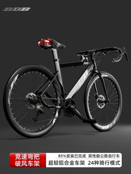Ultra-Light Curved Handlebar Road Bike Men's Sports Car 700C Thin Tire Variable Speed Disc Brake Road Bike Lightweight
