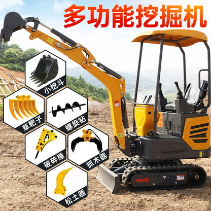 Small Excavator Agricultural Orchard Engineering Trenching Small Digger Household Micro Digging Multifunctional Hook Mini Excavator