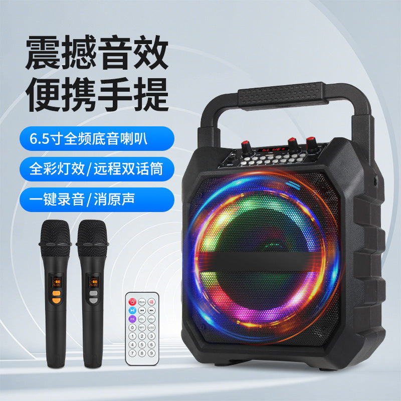 J.I.Y K6S Portable Ktv Bluetooth Speaker + Car Microphone + Wireless Lavalier Microphone