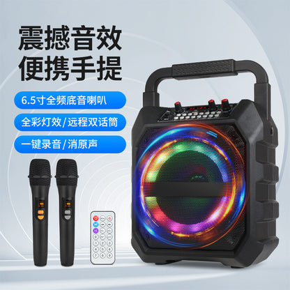 J.I.Y K6S Portable Ktv Bluetooth Speaker + Car Microphone + Wireless Lavalier Microphone