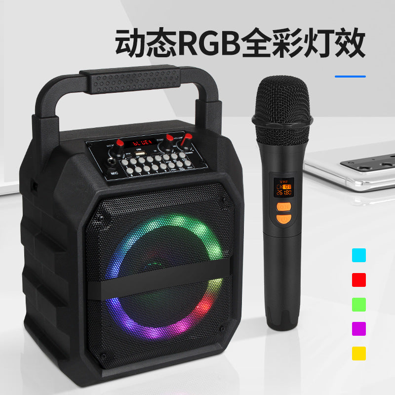 J.I.Y K6S Portable Ktv Bluetooth Speaker + Car Microphone + Wireless Lavalier Microphone