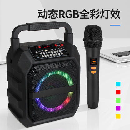 J.I.Y K6S Portable Ktv Bluetooth Speaker + Car Microphone + Wireless Lavalier Microphone