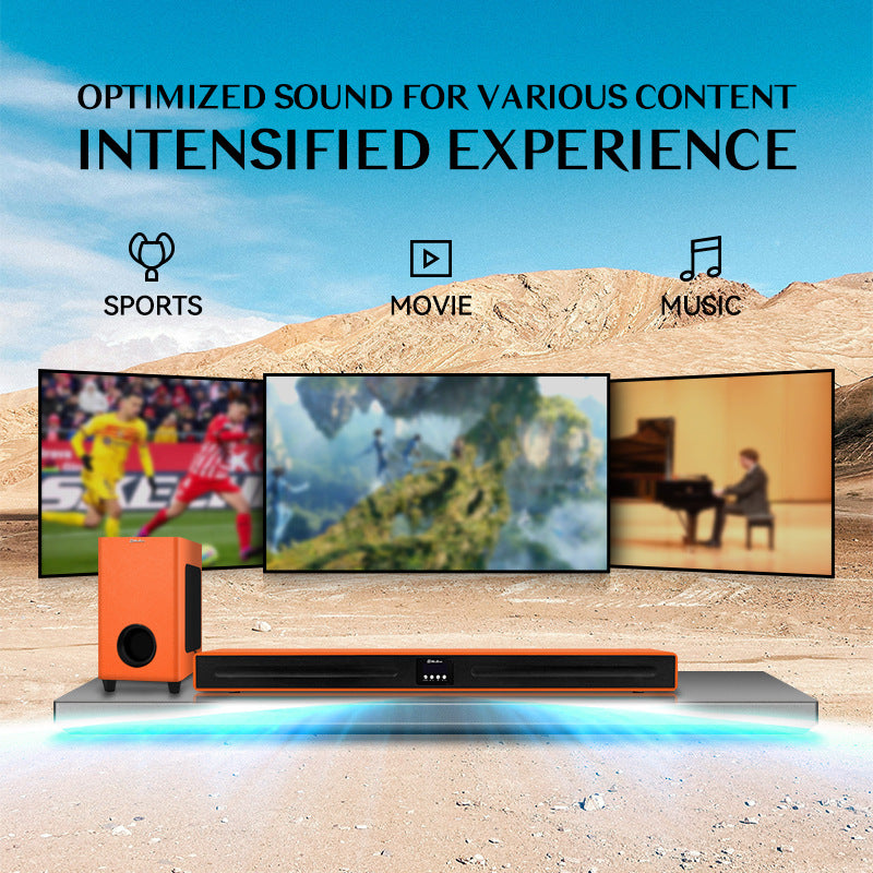 Hoxen 5106 Orange Echo Wall Wooden Subwoofer Hot Selling Export Home Theater HDM Connection