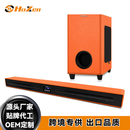 Hoxen 5106 Orange Echo Wall Wooden Subwoofer Hot Selling Export Home Theater HDM Connection