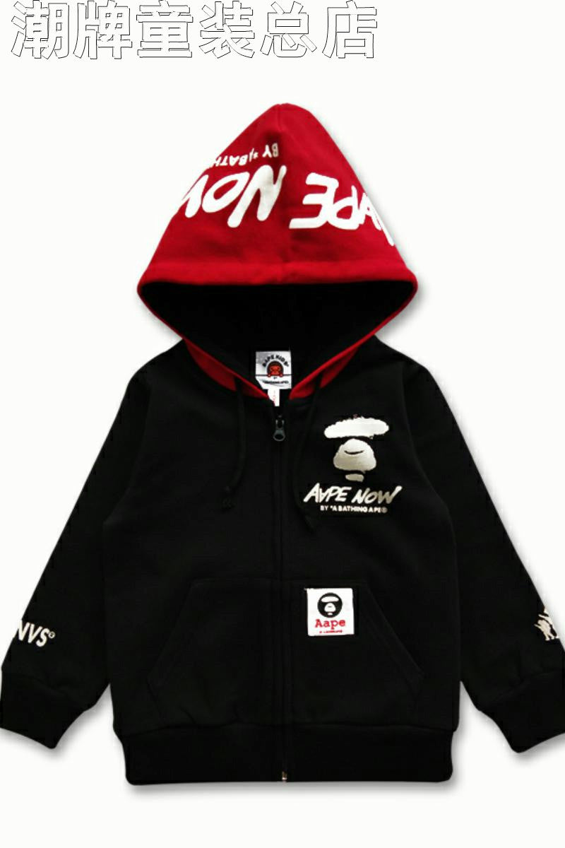 Japanese Fashion Brand BAPE Children's Clothing New Medium and Large Children's Sweater APE MONKEY Zipper Shirt Boys and Girls Casual Jacket