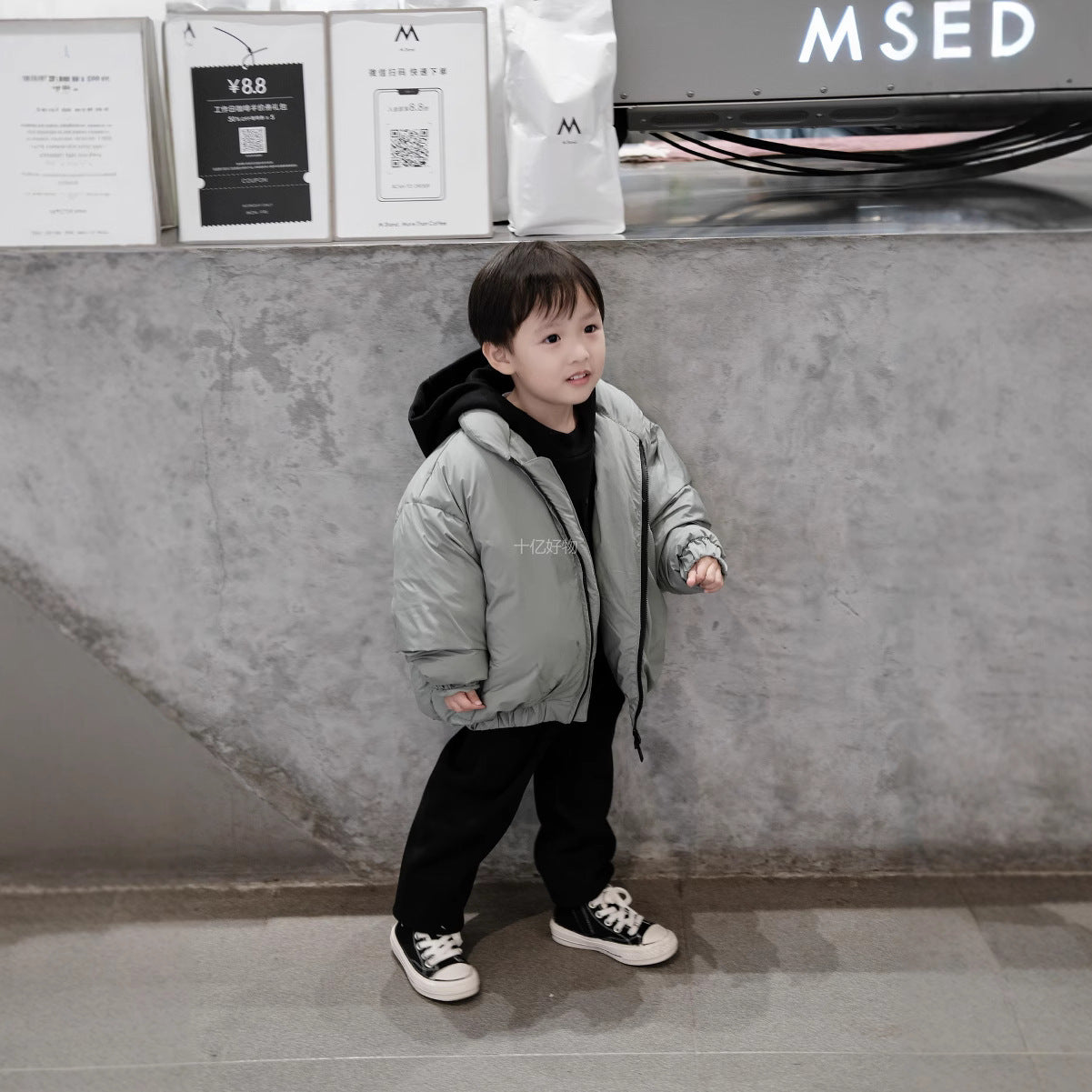 New ESSENTIALS children's autumn and winter cotton-padded clothes casual children's clothing boys' and girls' cotton-padded clothes fashion brand zipper coat