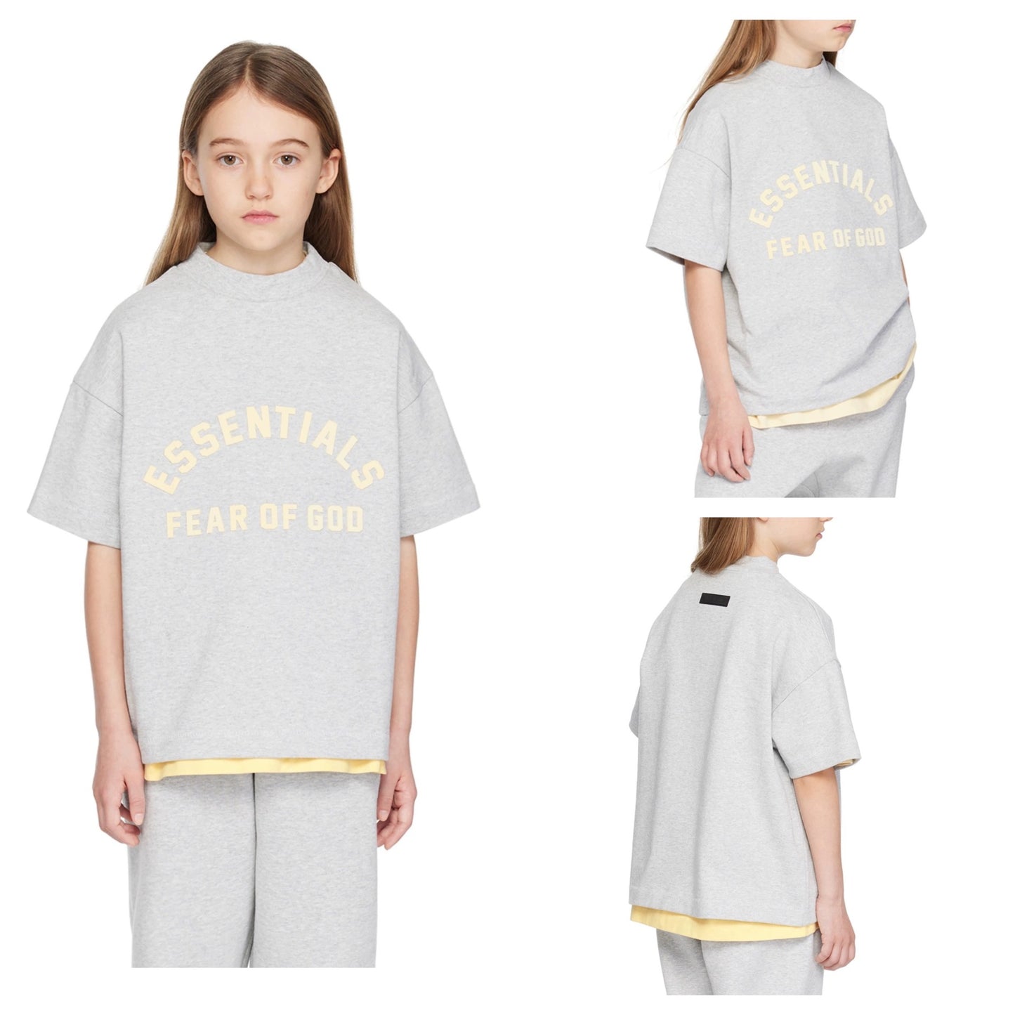 Trendy luxury ESSENTIALS girls' short-sleeved Heavy children's T-shirt children's clothing