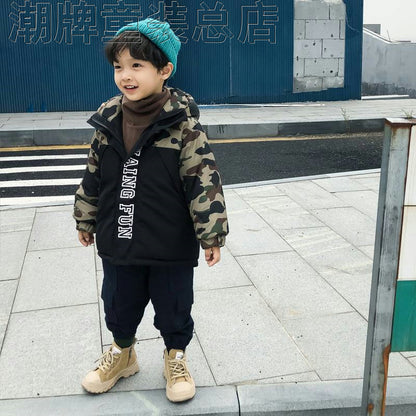 Japanese 2022 Fashion Brand BAPE Winter Cotton-Padded Coat for Boys and Girls Children Mid-Length Camouflage Windproof Warm Cotton-Padded Coat
