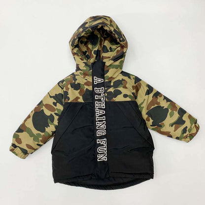 Japanese 2022 Fashion Brand BAPE Winter Cotton-Padded Coat for Boys and Girls Children Mid-Length Camouflage Windproof Warm Cotton-Padded Coat