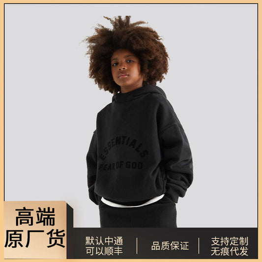 ESSENTIALS children's autumn and winter fleece-lined casual children's clothing boys' and girls' new sweater children's pullover