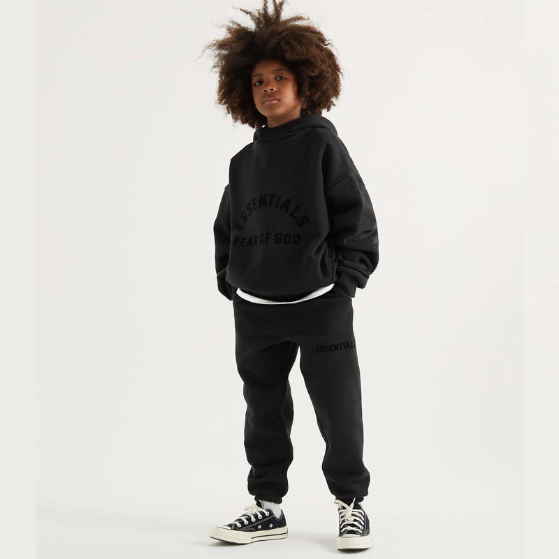 ESSENTIALS children's autumn and winter fleece-lined casual children's clothing boys' and girls' new sweater children's pullover